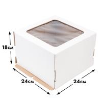 Коробка для торта 240х240х180 см, с квадратным окном (самолет)