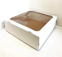 Коробка белая с окном 250х250х80 мм, Svilki