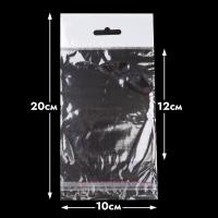 Пакетик (конверт) прозрачный с клейкой полоской и европодвесом 10*12 см