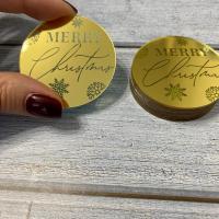 Украшение круглое «Merry christmas №2» , 10 шт