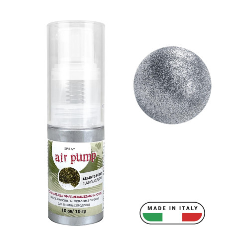 Краситель сухой блестящий с распылителем Air Pump , 10г (темное серебро)