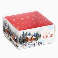 Коробка для кондитерских изделий с PVC крышкой «Любимый праздник», 12 х 6 х 11.5 см, Новый год