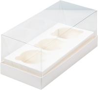 Коробка на 3 капкейка с куполом, белая (240х110х100 мм) РУ.