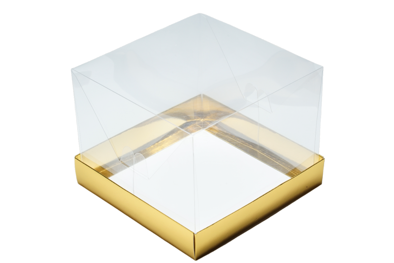 Коробка для бенто с прозрачным куполом, 160х160х120 мм, ETO (золото)
