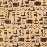 Бумага упаковочная крафтовая «Мужские атрибуты», 50 х 70 см