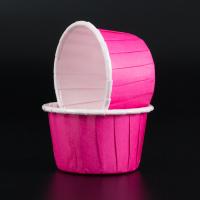 Капсулы МИНИ для маффинов с бортиком Polca Dot Фуксия 38*30 мм