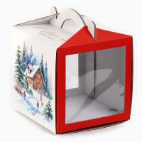 Коробка кондитерская с окном, сундук, «Тепла и уюта», 20 х 20 х 20 см, Бенто