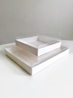 Коробка с прозрачной крышкой 26х21х3 см, изумрудный