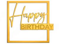Топпер «Happy Birthday» в золотой рамке