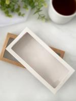 Подарочная коробка под плитку шоколада, белая с окном, 180 х 90 х 14 мм