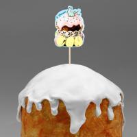 Топпер деревянный для кулича 