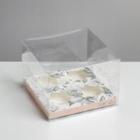 Коробка на 4 капкейка «С любовью», 16 х 16 х 11.5 см