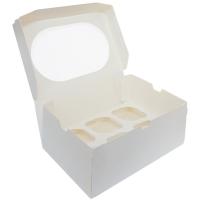 Коробка для маффина на 6 шт. с окном белая
