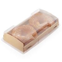 Коробка для  пирожных с прозрачным куполом 200x100x40 мм