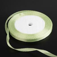Лента атласная Бледно-зеленая (111) 6 мм, 25 метров