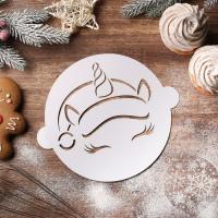 Трафарет «Новогодний единорог», 22,4 × 19 см