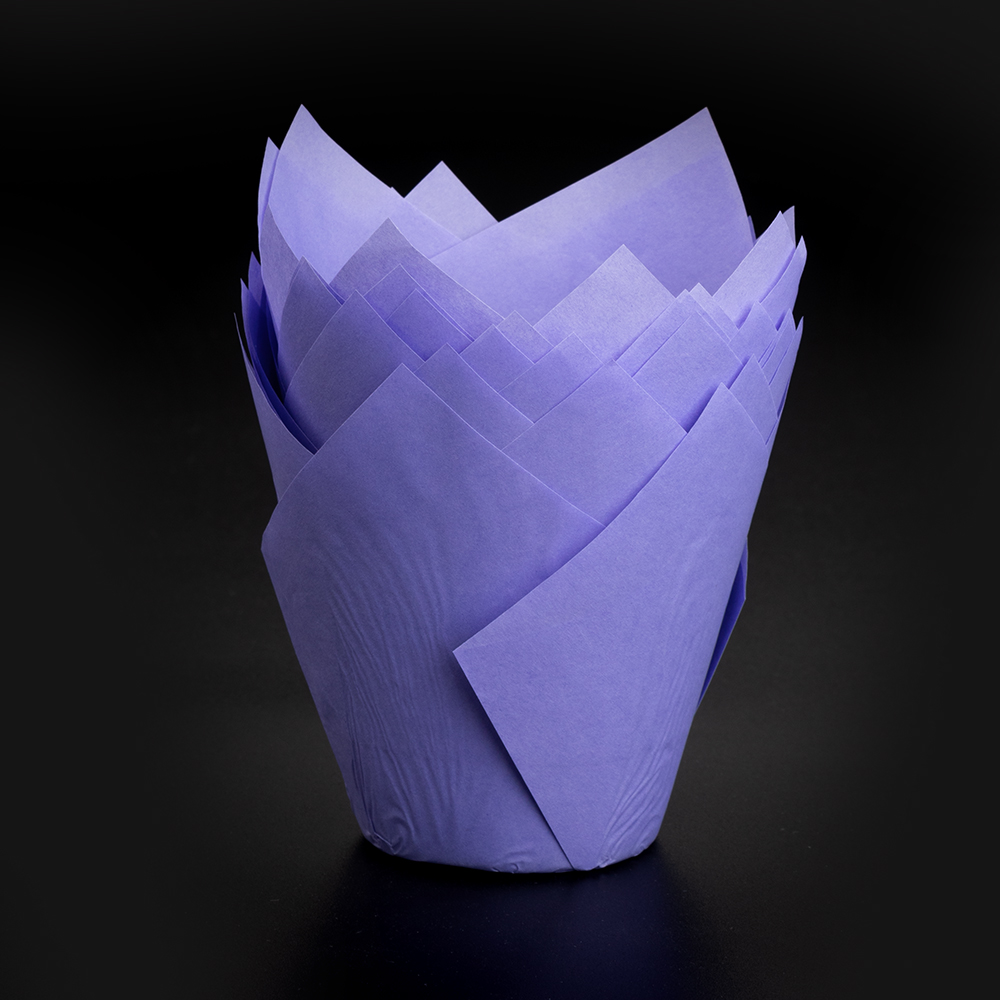 Форма бумажная "Тюльпан" 50*80 мм, 10 штук (сиреневый)