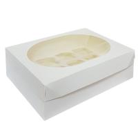 Коробка для маффинов с окном на 12 штук MUF PRO белая