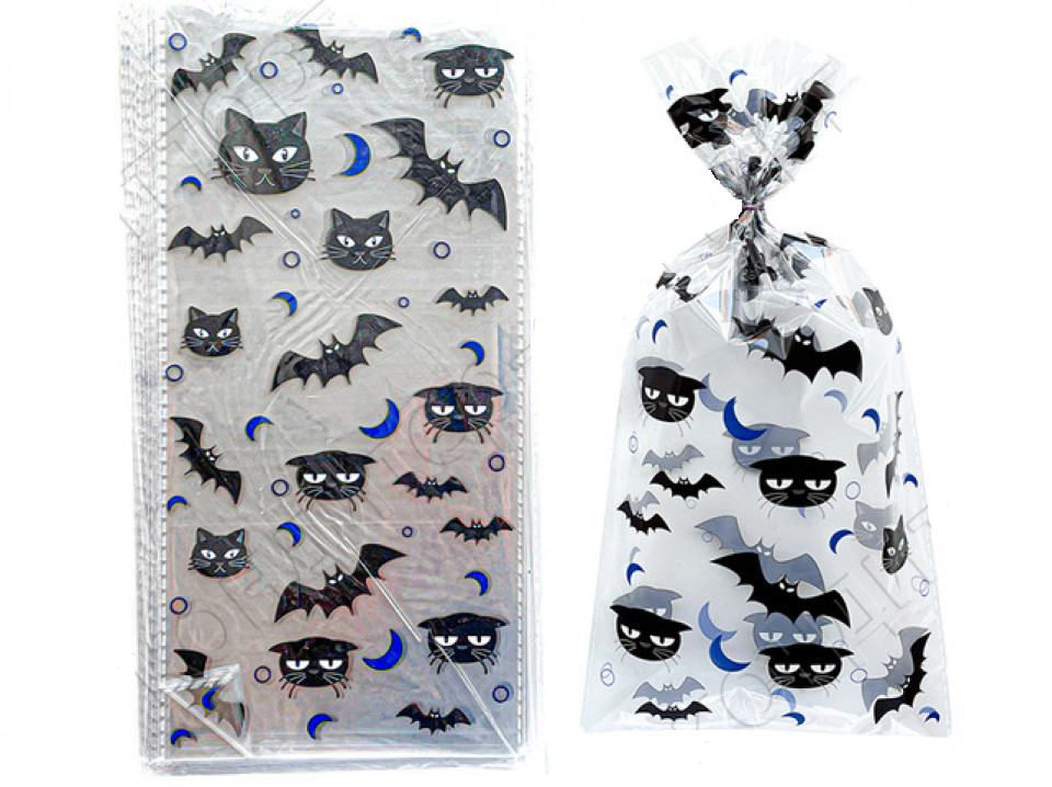 Пакетики с принтом 27*13 см (100 шт) (Черная кошка)
