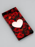 Коробка подарочная под плитку шоколада с окном «Сердце», 17.1×8×1.4 см