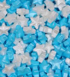 Посыпка Mr.FlavoR "Звездочки перламутровые", 7мм, 50 гр (бело-голубые)