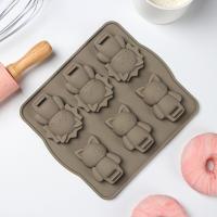 Форма силиконовая для выпечки «Семейство кошачьих», 6 ячеек, 19,5×17,5 см