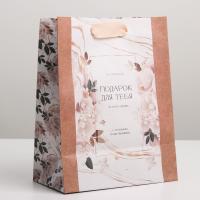 Пакет подарочный крафтовый, «Подарок для тебя», MS 18 х 23 х 8 см