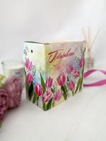 Коробка для подарка с лентой “Поздравляю!”