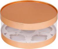 Коробка на 6  капкейков ТУБУС, d = 240 мм, h = 100 мм, золото РУ.