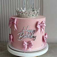 Топпер для торта боковой «Happy Birthday 14», серебро