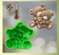 Молд силиконовый Мишки семья зел.