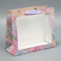 Пакет крафтовый с пластиковым окном «Нежность», 31 х 26 х 11 см