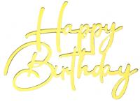 Топпер для торта боковой «Happy Birthday 1», золото