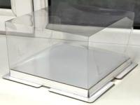 Коробка для торта 235х235х140 мм ПРЕМИУМ с пьедесталом, белая РУ.