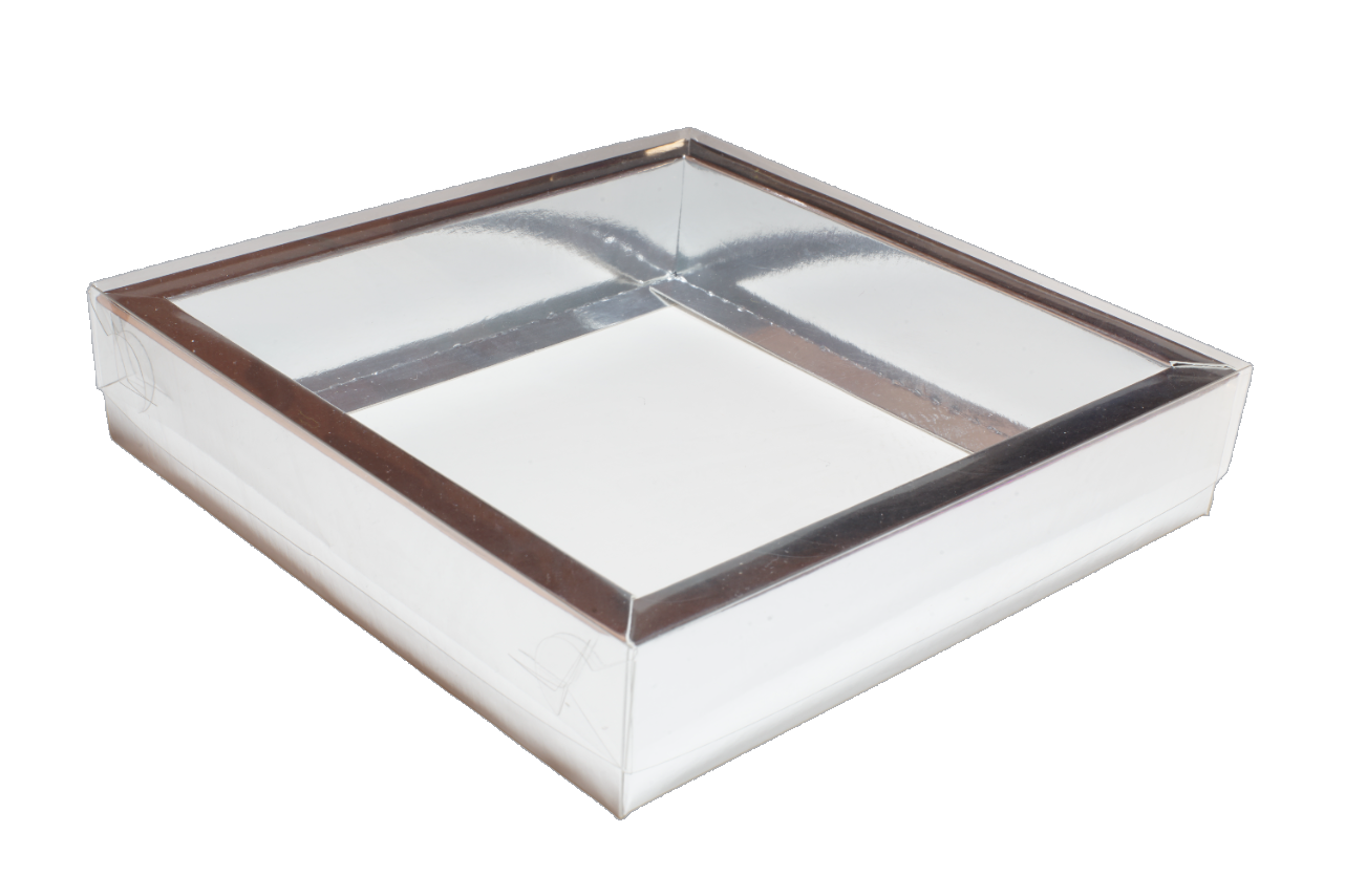 Коробка для печенья и пряников 150х150х35 мм. ETO. (серебро)