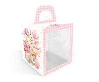 Короб с окном под кулич 15*15*18 см Пасхальный букет