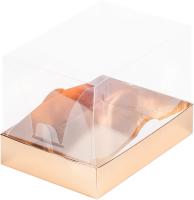 Коробка для рулета ПРЕМИУМ с пластиковой крышкой 170х120х120 мм, золото РУ.