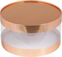 Коробка для торта и пирожных прозрачная ТУБУС, золотая. РУ.