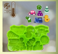 Молд силиконовый Детский набор (с транспортом) зел.