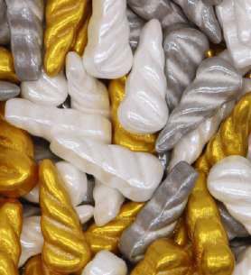 Посыпка Mr.FlavoR "Рог единорога перламутровый", 50 гр (бело-серо-золотой)