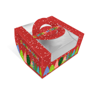 Коробка для бенто торта с окном 140х140х80 мм 