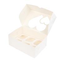 Коробка для 6 капкейков, белая с окном 