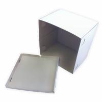 Картонная тортовая коробка 350х350х200, белая