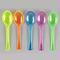 Ложки пластиковые, в наборе 12 штук, маленькие прозрачные цветные