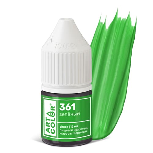 Гелевый жирорастворимый краситель Art Color choco, 12 мл (зеленый)