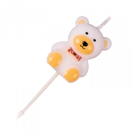 Свеча для торта «Мишка», 7см (белый)