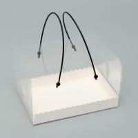 Коробка под рулет с ручками, белая 16.5×11×10 см Кондитерская упаковка