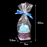 Пакет прозрачный с жестким дном, 70*75 мм, высота 22 см