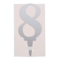 Топпер «Цифра» 16 см, акрил, серебро