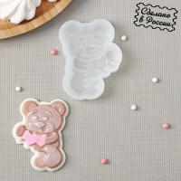 Молд силиконовый «Мишка с сердцем», 7×5,3 см